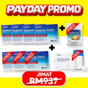 PAKEJ KONSISTEN ( 4 KOTAK + FREE 3 KOTAK + 1 GLUVERA TEA + 1 GLUCOMETER )